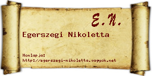 Egerszegi Nikoletta névjegykártya