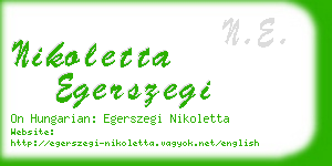 nikoletta egerszegi business card